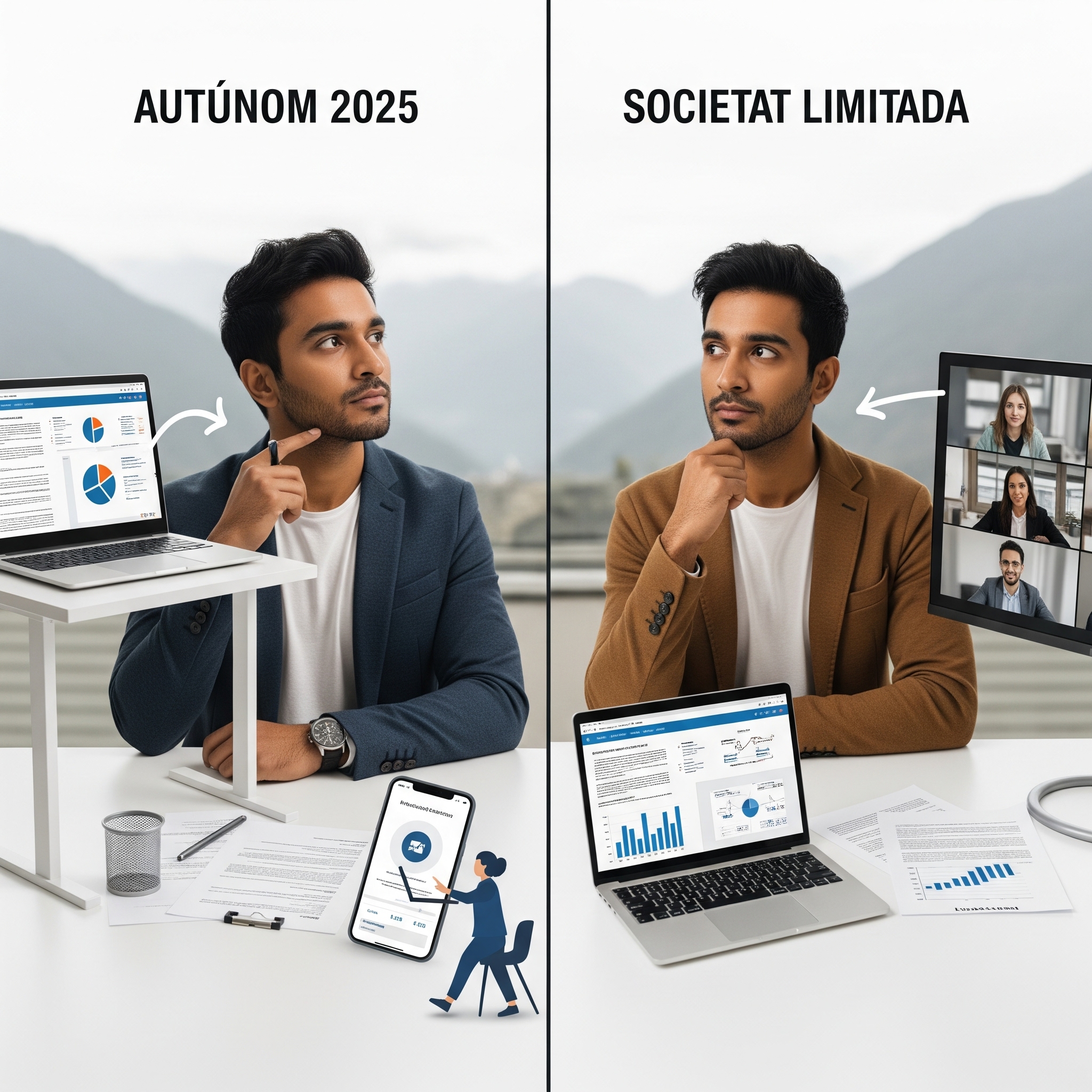 Autònom o societat limitada: Quina opció em convé més aquest 2025?